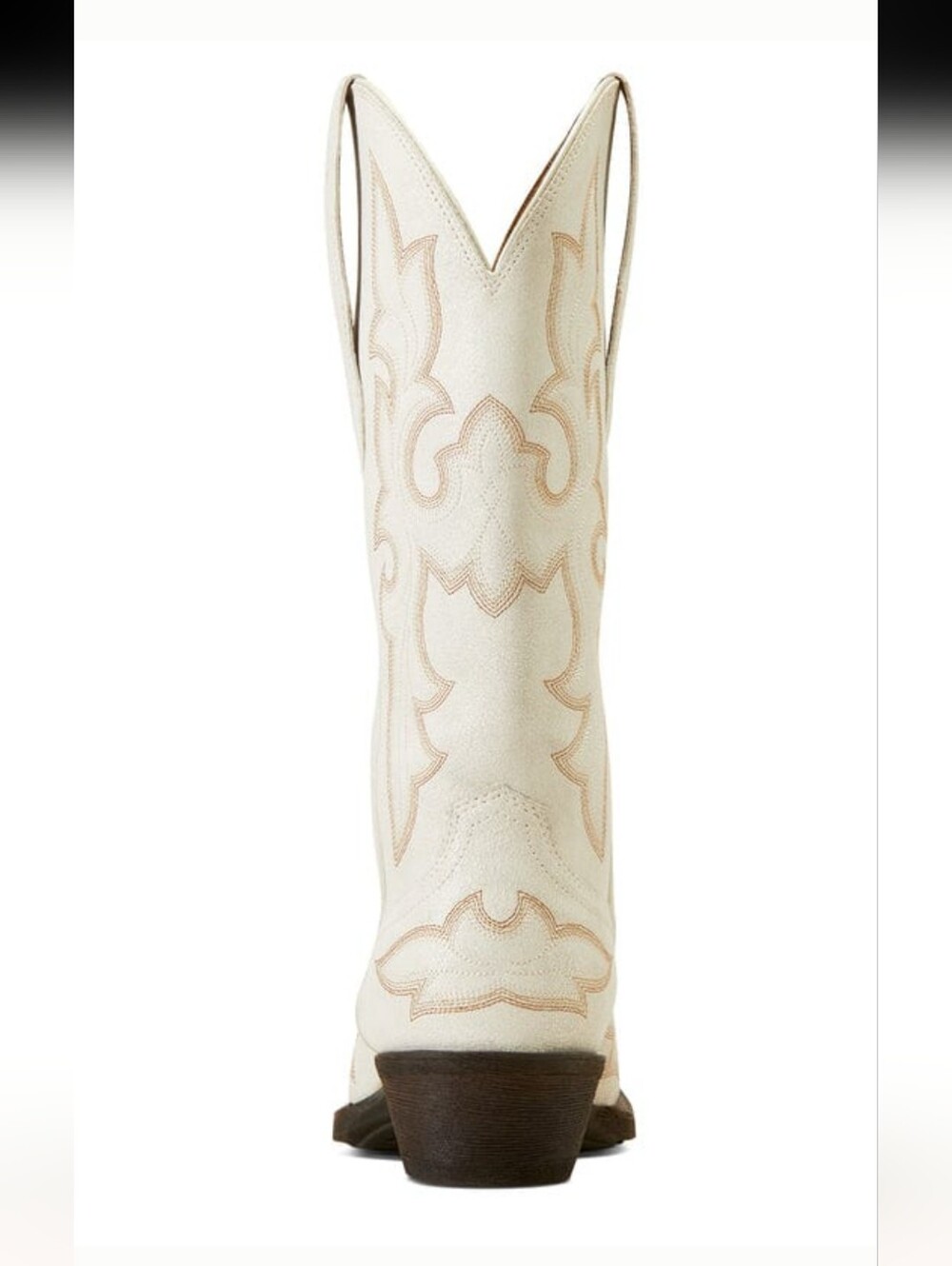 Ariat Cream Western Heeled Cowboy Boots with Brown Heel - Picture 13 of 16